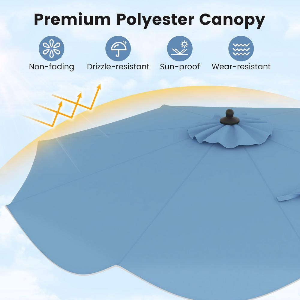 Navy 9 ft Patio Umbrella with Crank Handle and Tilt