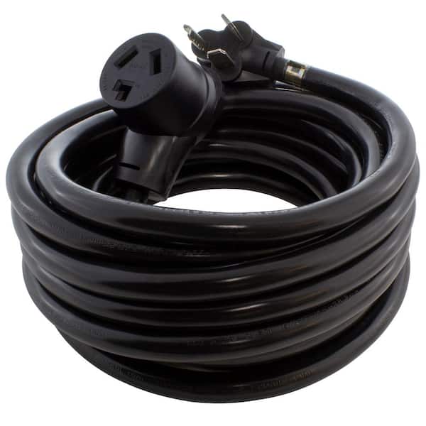 AC WORKS 25 ft. STW 10/3 30 Amp 3-Prong Dryer Heavy Duty Thick Extension Cord
