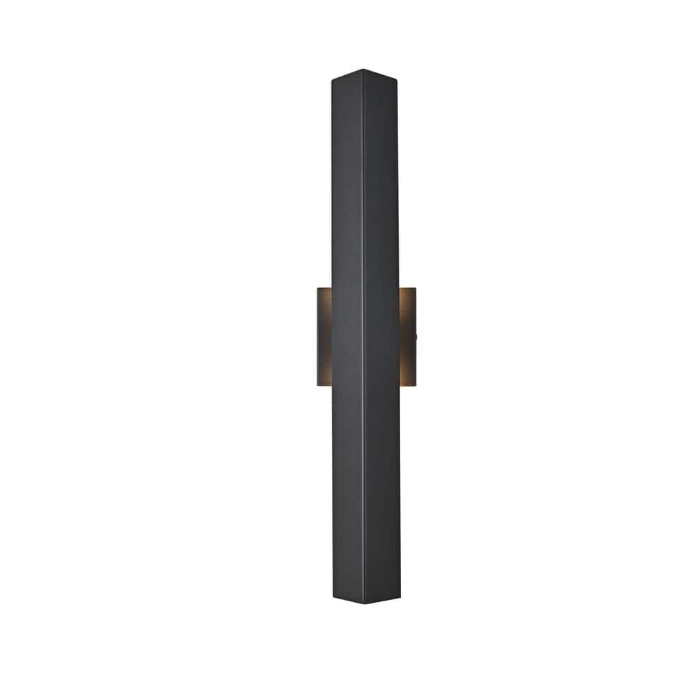 24 in. Black Outdoor Hardwired Wall Sconce with Integrated LED price history on PriceWatchPro