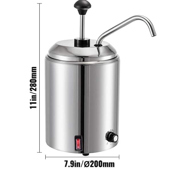 VEVOR Cheese Dispenser with Pump 2.4 Qt. Capacity Hot Fudge Warmer 110V  650W Stainless Steel Cheese Dispenser DRNZBYX550W000001V1 - The Home Depot