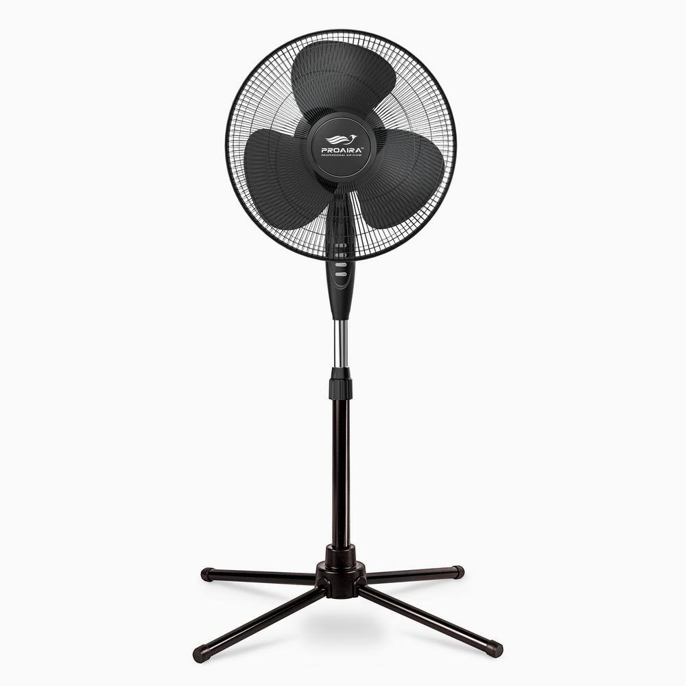 16 in. Oscillating Pedestal Fan in Black with 3 Speed Controls price history on PriceWatchPro