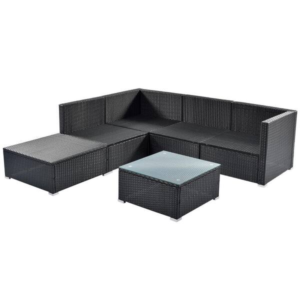 corner garden sofa black