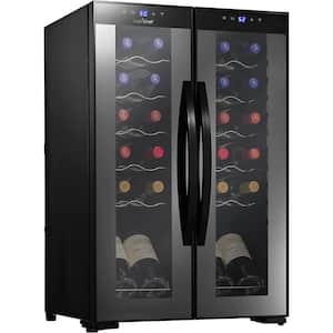 Dual Zone Black Color Lacquered Stainless Steel Wine Cooler/Chiller with Digital Touch and Air Tight Seal (1 Piece)