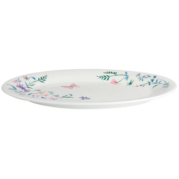 Gibson Home Butterfly Floral 14 in. White Fine Ceramic Oval Platter and  Serving Bowl (Set of 2) 985117639M - The Home Depot