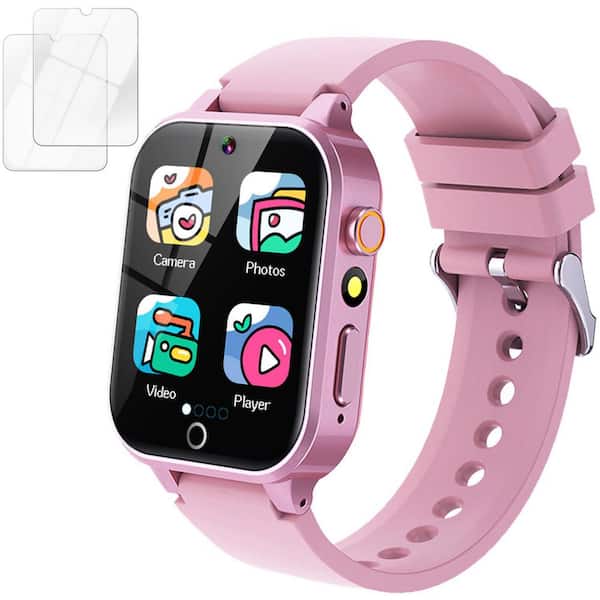 HD TouchScreen Kids Watch with 26 Games, Video Camera, Music Pedometer Audiostory Learn Card, Pink, 1-Pack