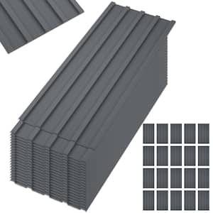 16.77 in. x 42.52 in. Gray Galvanized Metal Roof Panels Hardware Roofing Sheets (20-Pieces)