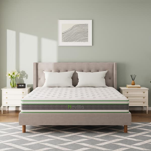 Novilla Queen Medium Firm 10 in. Hybrid Mattress with Gel Memory Foam ...