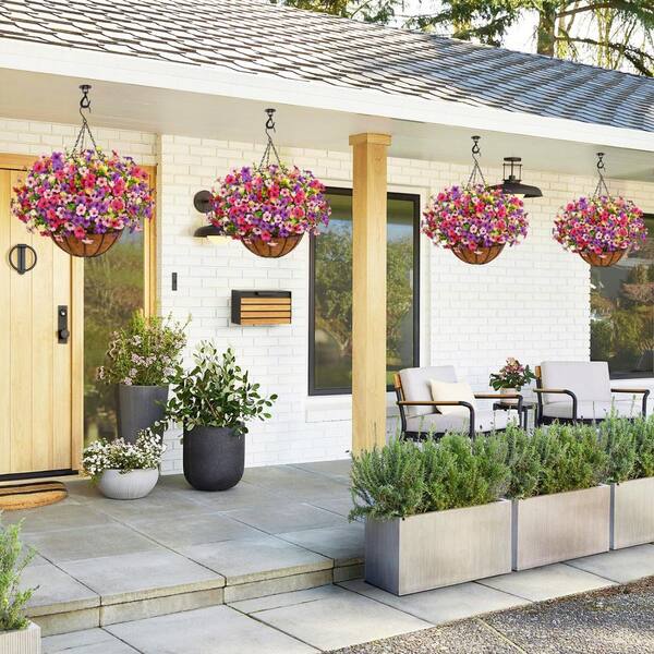 フラワー・ガーデニング Hoa 23.6 in. H Multi-Colored Artificial Hanging Flowers in