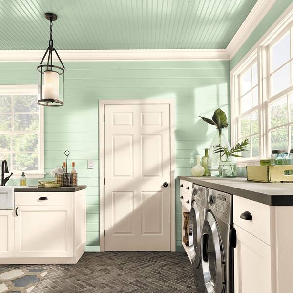 BEHR PREMIUM PLUS 1 gal. #430A-2 Seafoam Spray Hi-Gloss Enamel