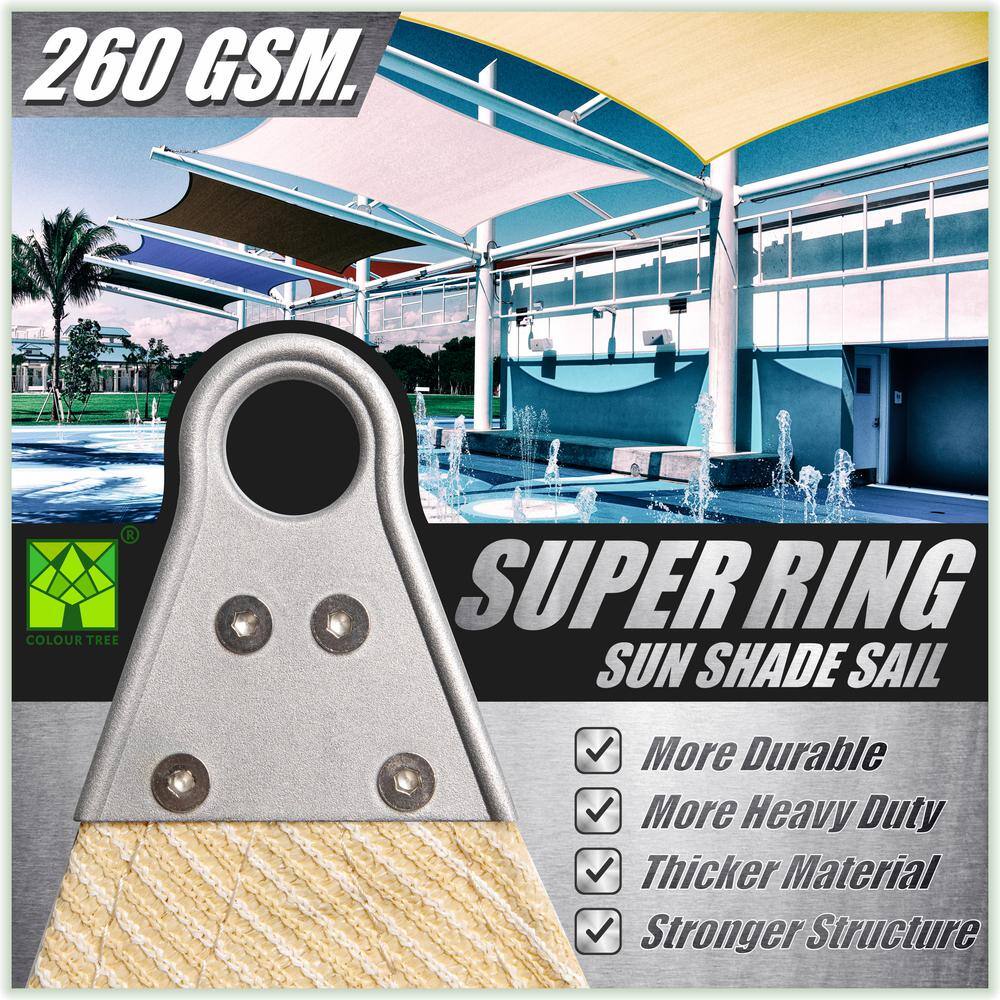 Brown Reinforced HDPE 8' x 12' Rectangle Shade Sail
