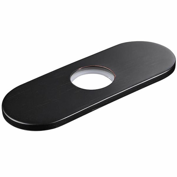 Universal 6 in. Bathroom Sink Faucet Single Hole Solid Brass Deck Plate Escutcheon in Oil Rubbed Bronze
