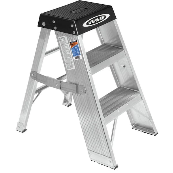Werner 3 ft. Aluminum Step Ladder with 375 lb. Load Capacity Type IAA Duty Rating