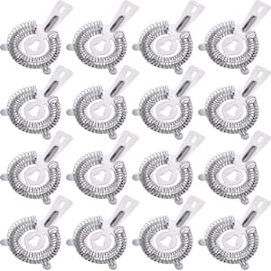 16-Piece Silver Stainless Steel Bar Strainers, Bartender Strainers, Cocktail Strainers, Drink Strainers