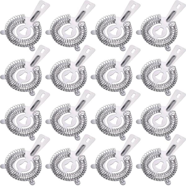 Numhew 16-Piece Silver Stainless Steel Bar Strainers, Bartender Strainers, Cocktail Strainers, Drink Strainers