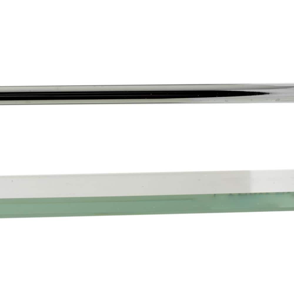 Polished Chrome Double Glass Wall Mounted Shower Shelf