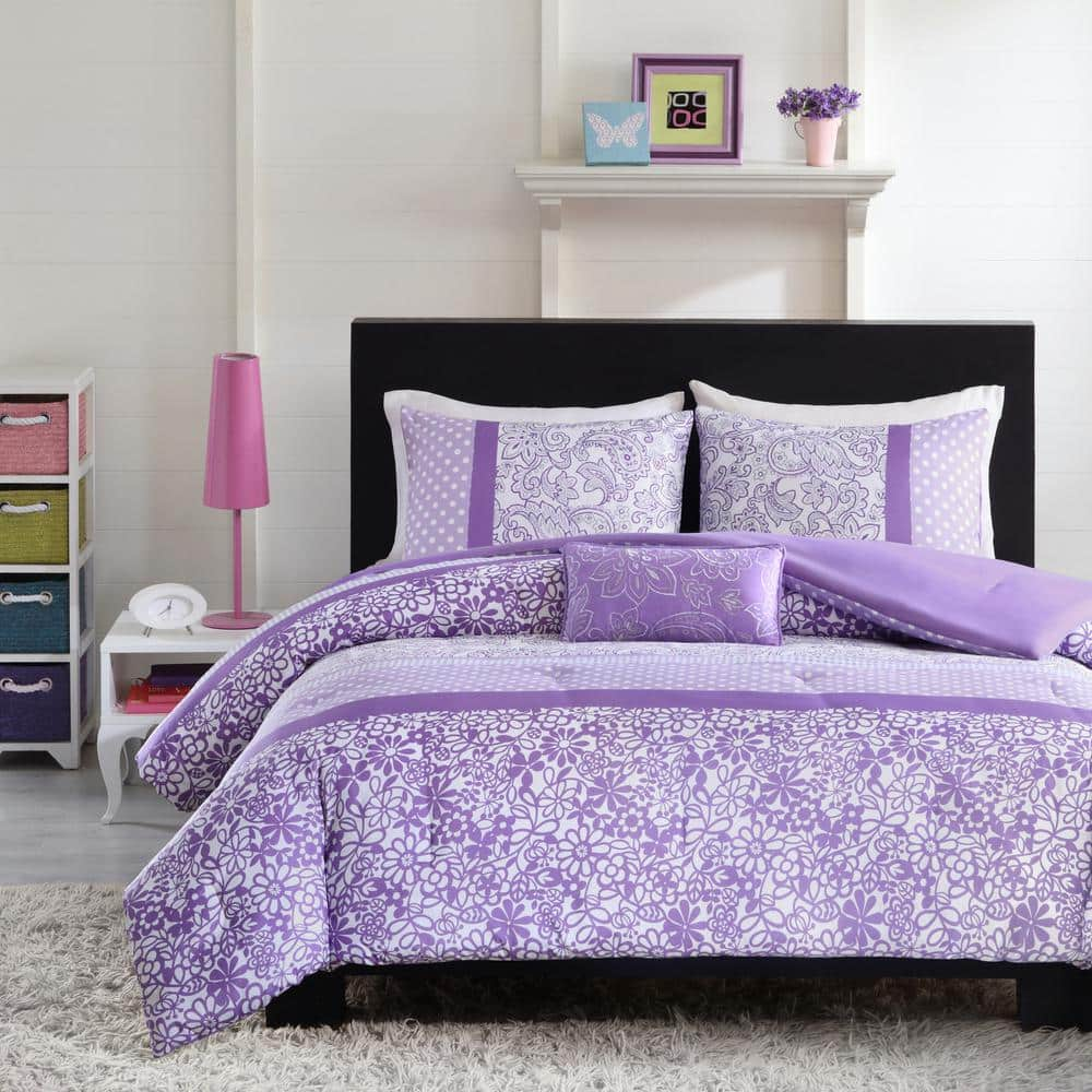 Unconquerable Gentle discount Purple Autumn Winter 3 Piece Comforter Cover Set Duvet Cover Warm Winter Bedding Sets Concise Style Pillowcases Double