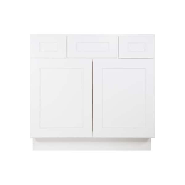 HOMLUX 2-Drawer 36 in. W x 21 in. D x 34.5 in. H Ready to Assemble Bath ...