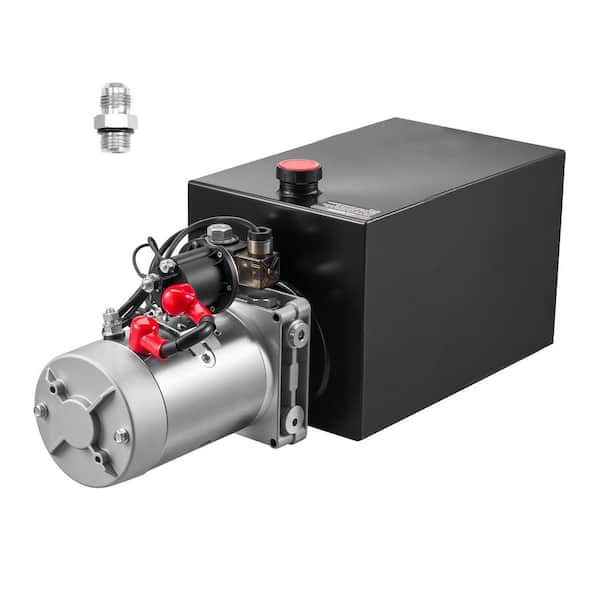 15 qt. Hydraulic Power Unit, Single Acting Dump Trailer Pump, 3200 PSI Max Relief Pressure & 0.91 GPM Flow Rate, DC 12V