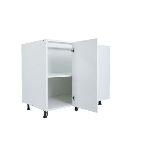 Cambridge Radiance 42 in. W x 24 in. D x 34.5 in. H Ready to Assemble Slab Corner Blind Kitchen Cabinet in White Gloss SA BUBB42 WG