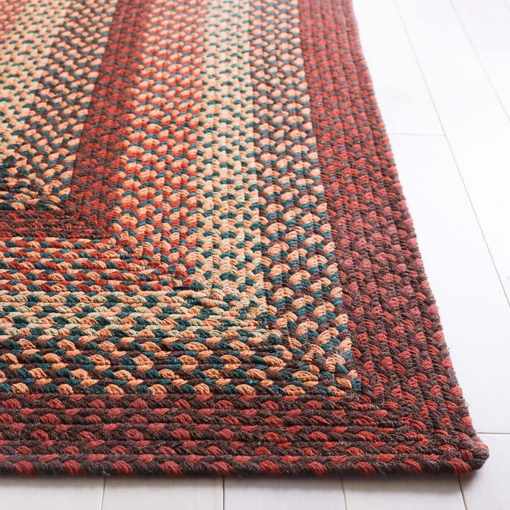 SAFAVIEH Braided Claes Color Bordered Area Rug, Brown/Rust, 5' x 8'