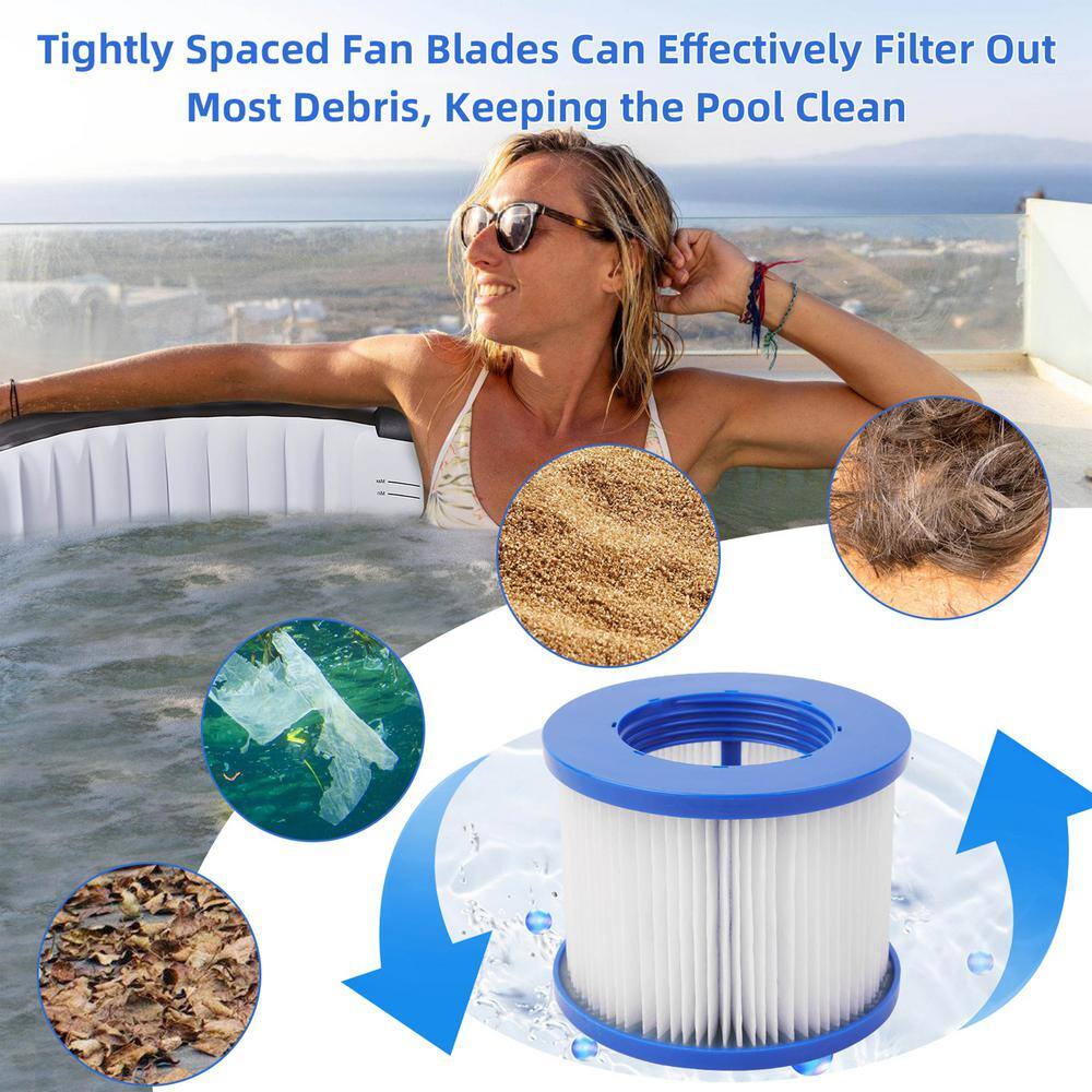 Blue and White Inflatable Hot Tub Spa Filter Cartridge Set
