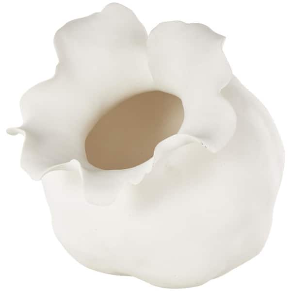 Litton Lane Cream Abstract Floral Inspired Ceramic Floral Decorative Vase
