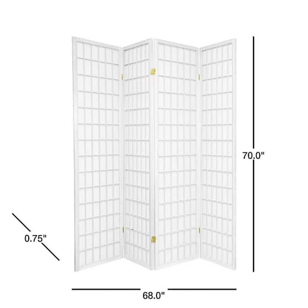 6 ft. White 4-Panel Room Divider