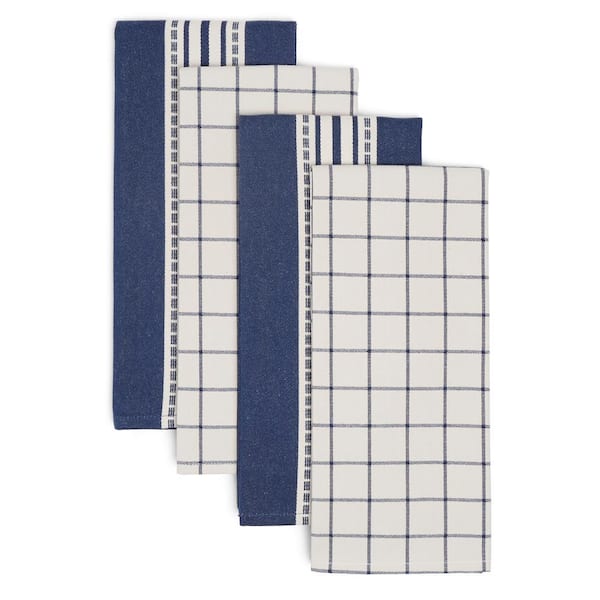 Home Dynamix Bistro 4-Pack Blue Kitchen Towels