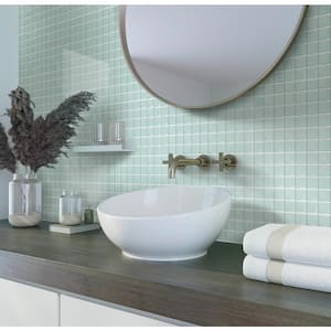 Ice 11.8 in. x 11.8 in. 1 in. x 1 in. Polished Glass Mosaic Tile (9.67 sq. ft./Case)