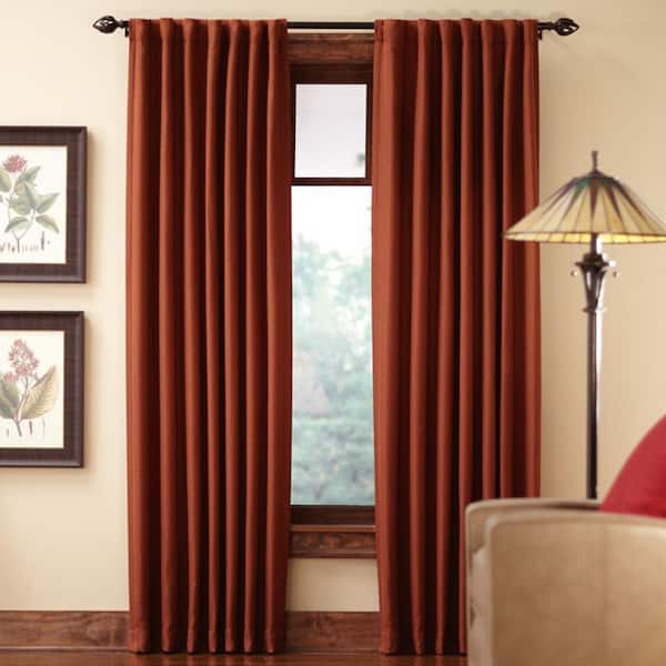 Home Decorators Collection Terracotta Solid Back Tab Room Darkening Curtain - 50 in. W x 95 in. L