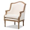 Baxton Studio Charlemagne 28 in. Beige/Brown Upholstered Fabric Arm Chair 28862-5486-HD
