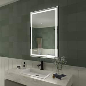 24 in. W x 36 in. H Rectangular Frameless LED Light Anti-Fog Wall Bathroom Vanity Mirror in Polished Crystal