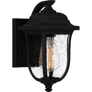 Mulberry 1-Light Matte Black Outdoor Wall Lantern Sconce