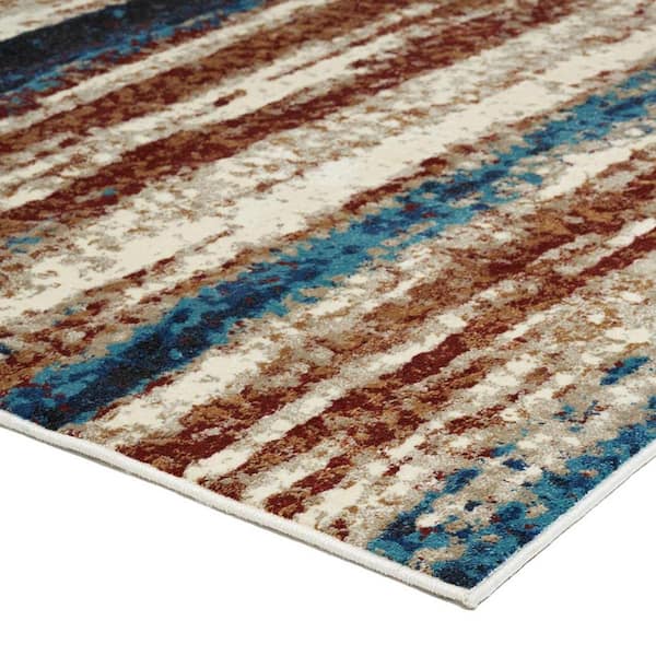 Multi-Colored Polypropylene 8 ft. x 10 ft. Modern Abstract Indoor/Outdoor Area Rug