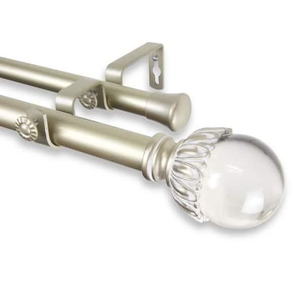 Rod Desyne Pixie 160 in. - 240 in. Adjustable 1 in. Dia Double Curtain Rod in Light Gold