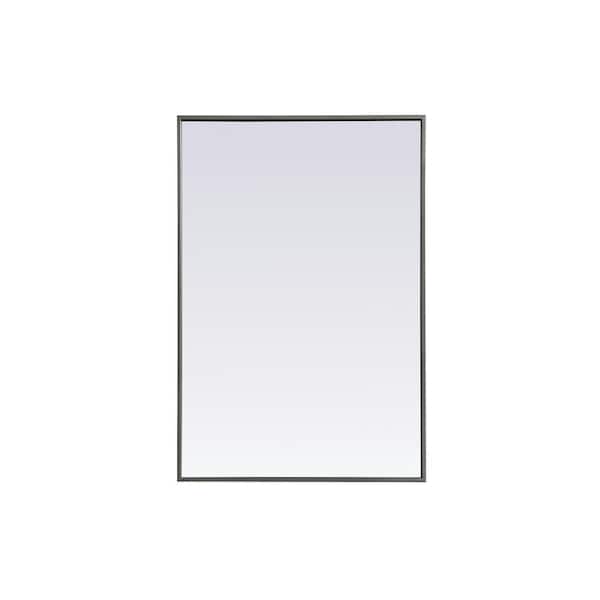 Unbranded Timeless Home 36 in. W x 24 in. H x Modern Metal Framed Rectangle Silver Mirror