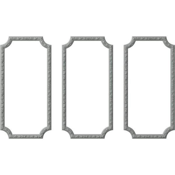 Ekena Millwork 24 in. W x 48 in. H Unfinished Polyurethane Sussex Floral Panel Moulding Kit (Triple Panel)