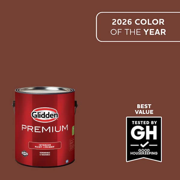 Glidden Premium 1 gal. PPG1060-7 Warm Mahogany Flat Interior Latex Paint