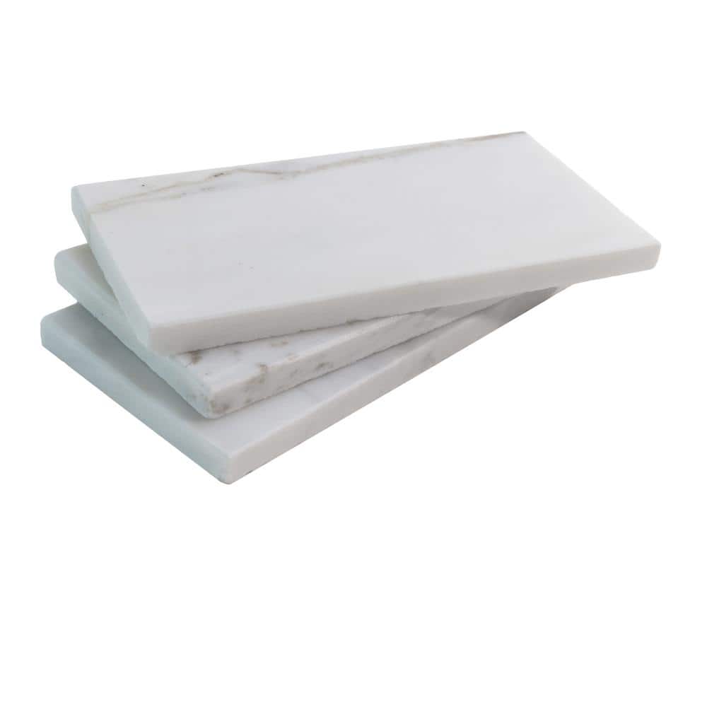 White Polished Marble 3x6 Subway Tile for Kitchen and Bathroom