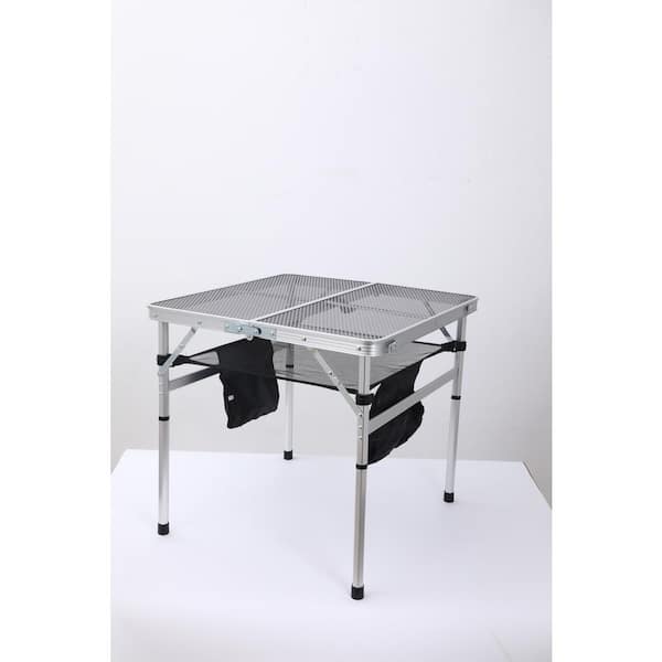 NICE C 31.5 in. x 31.5 in. Steel Square Table for Grill, Folding Table,  Camping Table, for Outdoor Height Adjustable, Mesh Bag HD-GrilTab-L - The  Home Depot