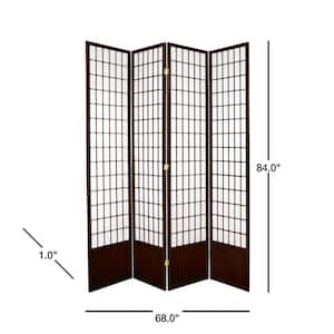 7 ft. Walnut 4-Panel Room Divider