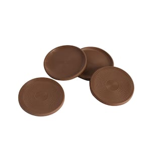 3 in. Chocolate Brown Non Slip Rubber Floor Surface Protector Pads Round (Set of 4 Grippers)