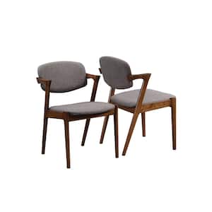 Malone Grey and Dark Walnut Dining Side Chairs (Set of 2)