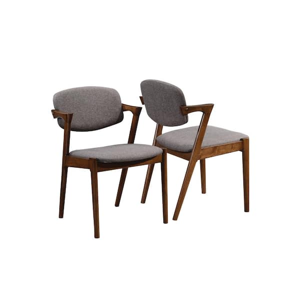 Coaster Malone Grey and Dark Walnut Dining Side Chairs (Set of 2)