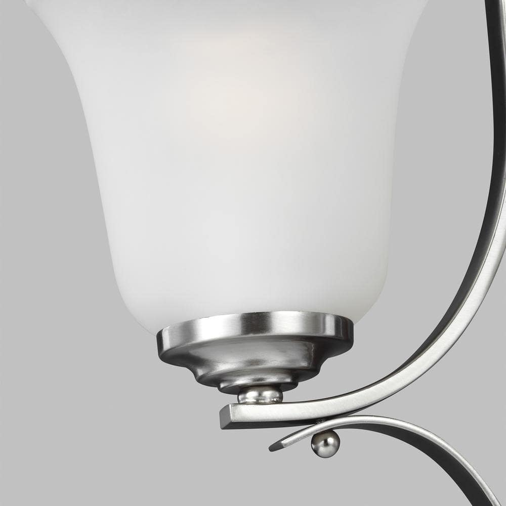 Emmons Brushed Nickel Mini Chandelier with Satin Etched Glass