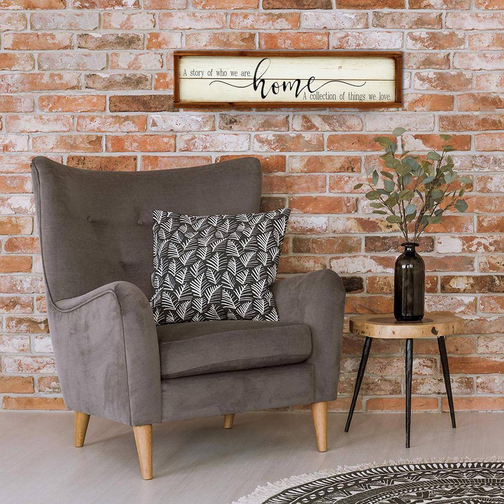 Rustic Brown and White Wood Framed Home Wall Sign