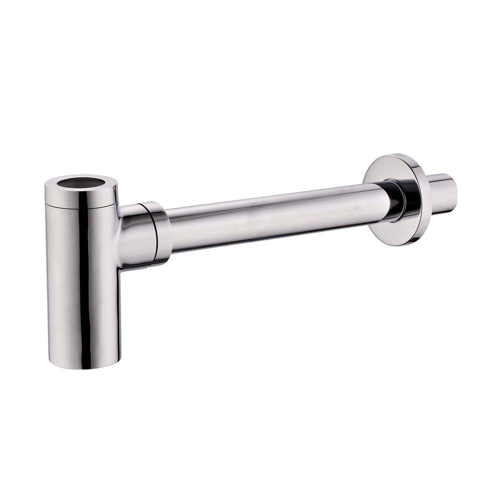 Polished Chrome Modern Round Decorative Bottle P-Trap