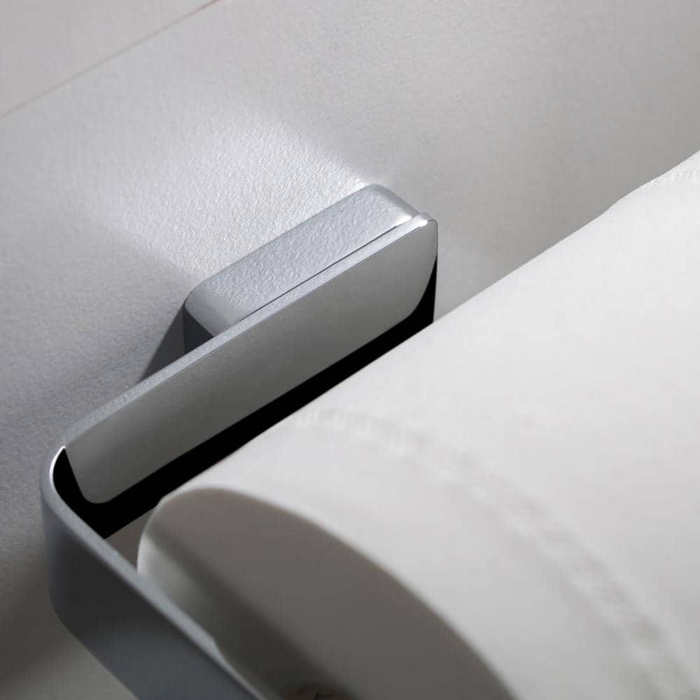 Stelios Chrome Finish Modern Wall Mount Toilet Paper Holder