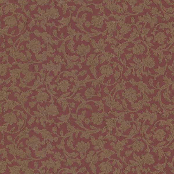 Mirage Parkside Red Scroll Vinyl Peelable Roll (Covers 56.4 sq. ft.)