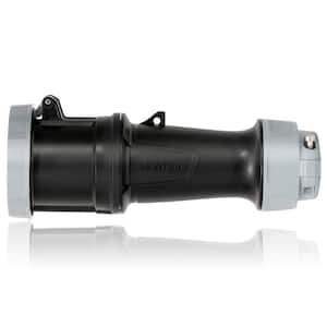 LEV Series 60 Amp 347-Volt/600-Volt 3-Phase, 4P, 5W IEC 60309-1 and 60309-2 Pin and Sleeve Connector Watertight, Black